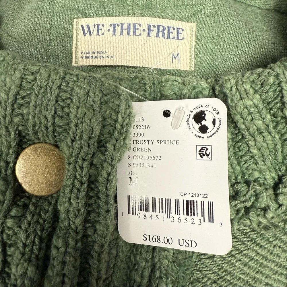 We The Free Cute In This Cardi Frosty Spruce Medium - Picture 6 of 6